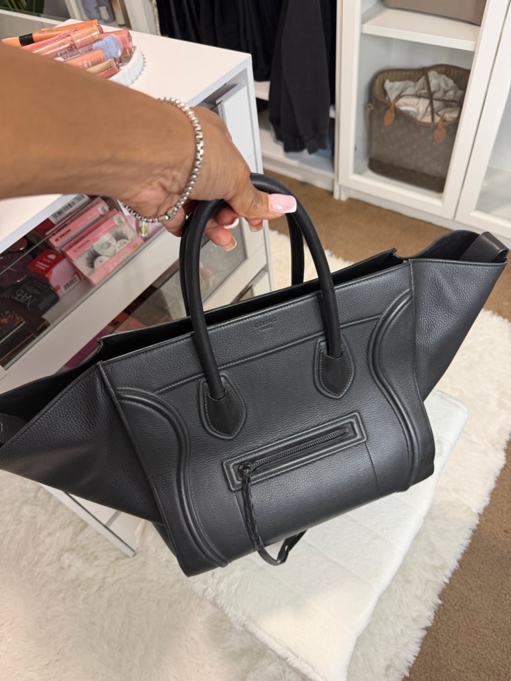 Celine Black Leather Mini Luggage Tote - Picture 11 of 15